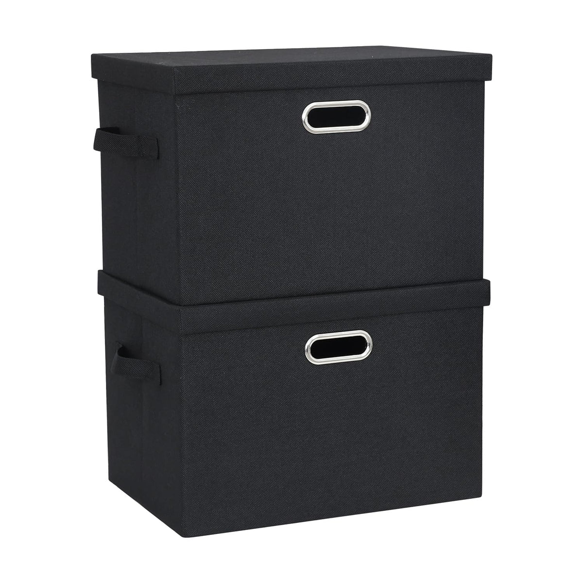 BinWhiz 2-Pack Storage Bins with Lid, 43x31x28 cm Inch Fabric Cube Bins Organizer Basket Foldable Storage Box Containers with Handles for Closet