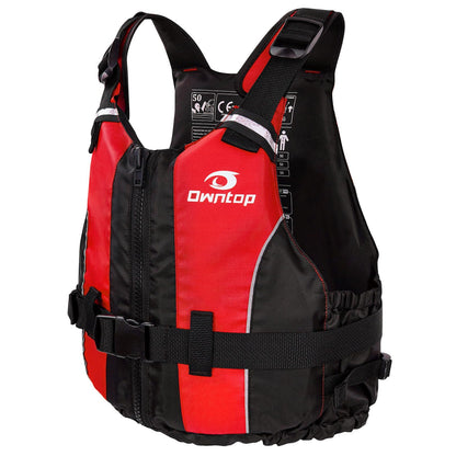 Owntop Buoyancy Aids Adults, Foam Buoyancy Vest Jacket with Crotch Strap Inner Pocket Unisex for Paddleboarding Kayaking Sup Fishing - Red XS/S