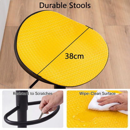 YOUNUOKE Yellow Bar Stools Set of 2 Backless Breakfast Barstools