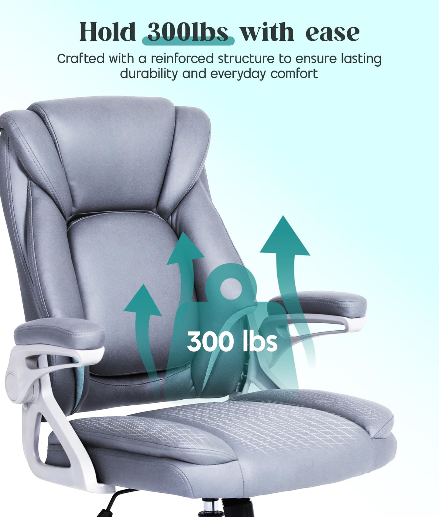 CHI ENERGY Executive Office Chair, Ergonomic Desk Chair with Padded Flip-up Armrests and Cushion