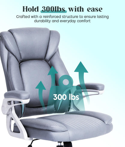 CHI ENERGY Executive Office Chair, Ergonomic Desk Chair with Padded Flip-up Armrests and Cushion