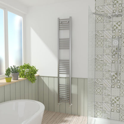 NRG Chrome Straight Central Heating Towel Rail, Heated Radiator 1800×300mm