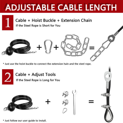 Favuit Cable Pulley System Home Gym, Upgraded Weight Cable Pulley System Gym DIY LAT Pull Down Home Gym Fitness Cable Machine Attachment for Gym LAT