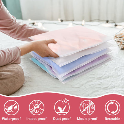 Svaldo Large Ziplock Bags for Clothes, 25Pcs 40 * 30cm Frosted Bags for Clothes, Reusable and Moth Proof, Storage Solutions for Books, Documents