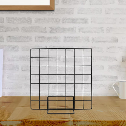 ABOOFAN Desktop Grid Photo Display Metal Wire Notice Board Grid Panel Picture Display Portable Memo Board for Tabletop Wall