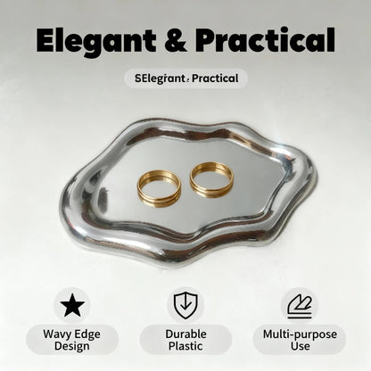 Personalised Trinket Dish Synthetic Metal Look Jewellery Dish Cloud Shaped Decorative Trinket Tray Storage Holder for Rings Watch Keys and Small
