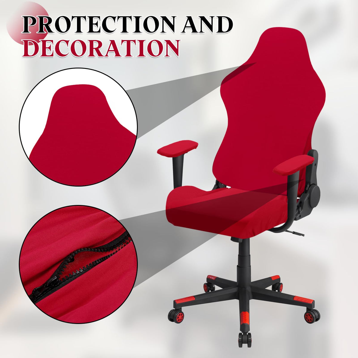sourcing map Gaming Chair Covers, Stretchable Office Computer Chair Slipcover with Armrest Covers