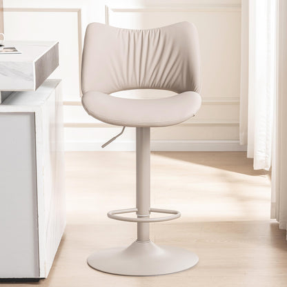 YOUNUOKE Single Bar Stool, Swivel Counter Height Barstool, Khaki