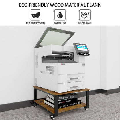 PUNCIA 2 Tier Laser Printer Stand with Paper Storage Shelf