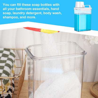 Invalidism 2 Pack Washing Powder Storage,1800ml Laundry Detergent Dispenser with Measuring Cup