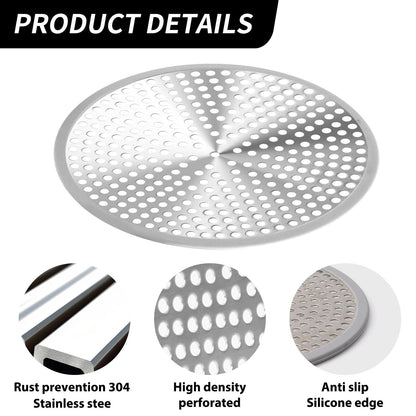 Shower Drain Hair Catcher 2Pcs 12cm Bathroom Sink Strainer Reusable Robust Stainless Steel Mesh with Silicone Plughole Protector Super Seal Filter