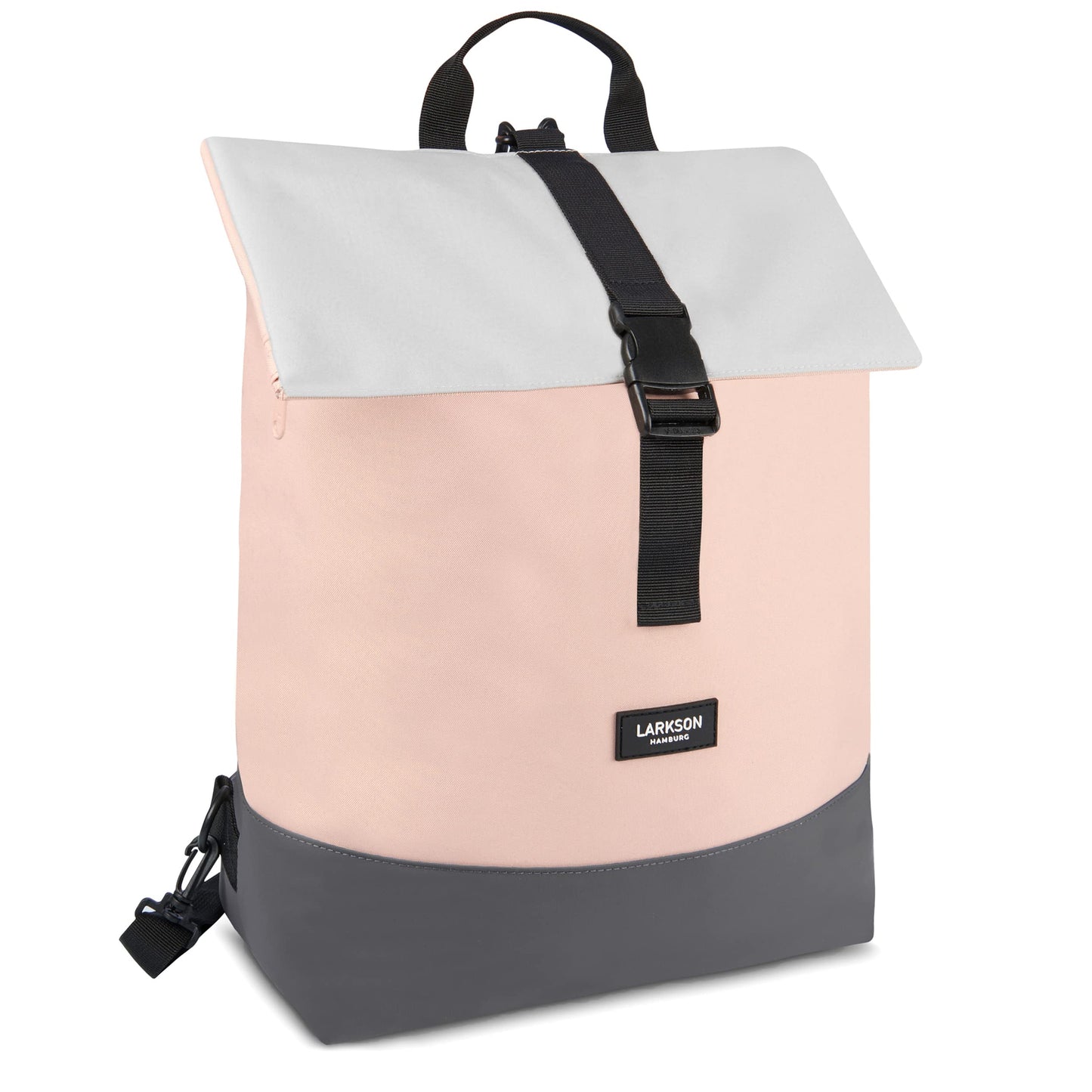 LARKSON Bike Pannier Bags Grey - Tammo Bike - 2 in 1 Cycle Backpack & Bicycle Bag for Rear Carrier, Made of Recycled Material - Water-Repellent