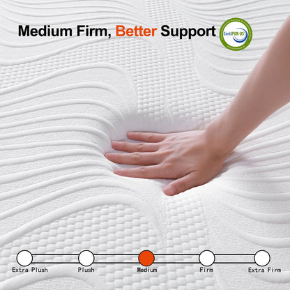 Laccard King Mattress, 5ft Memory Foam Mattress, Cooling Kingsize Mattresses, Medium Firm, with Removable Cover, 150X200X15cm
