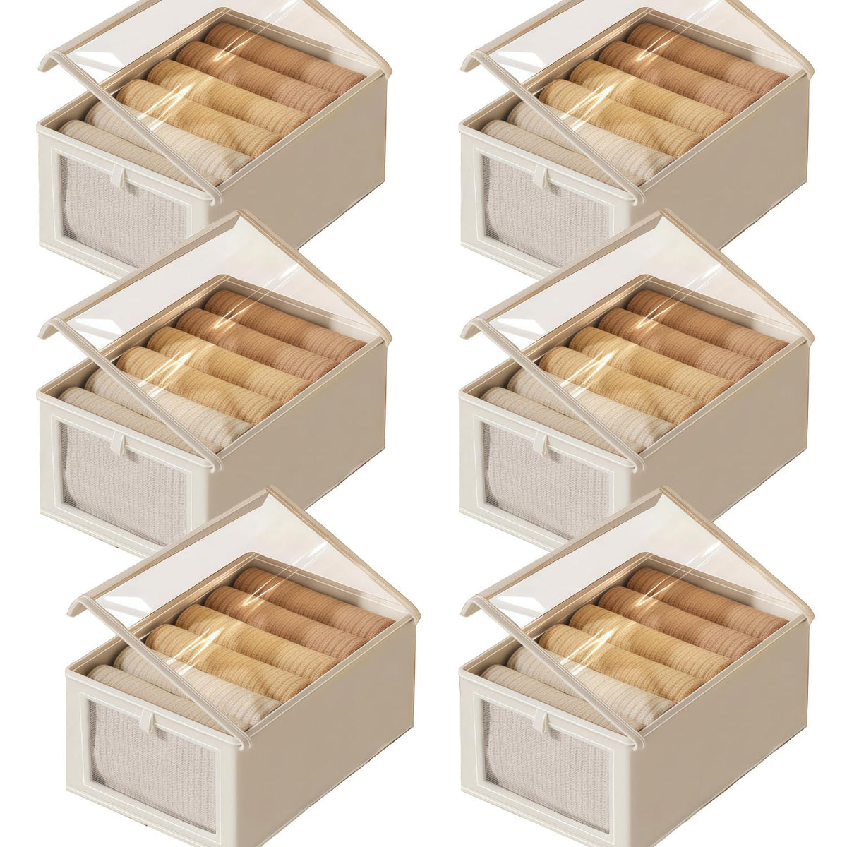 Tosoda Wardrobe Storage Organiser Boxes with Lids for Clothes Trousers