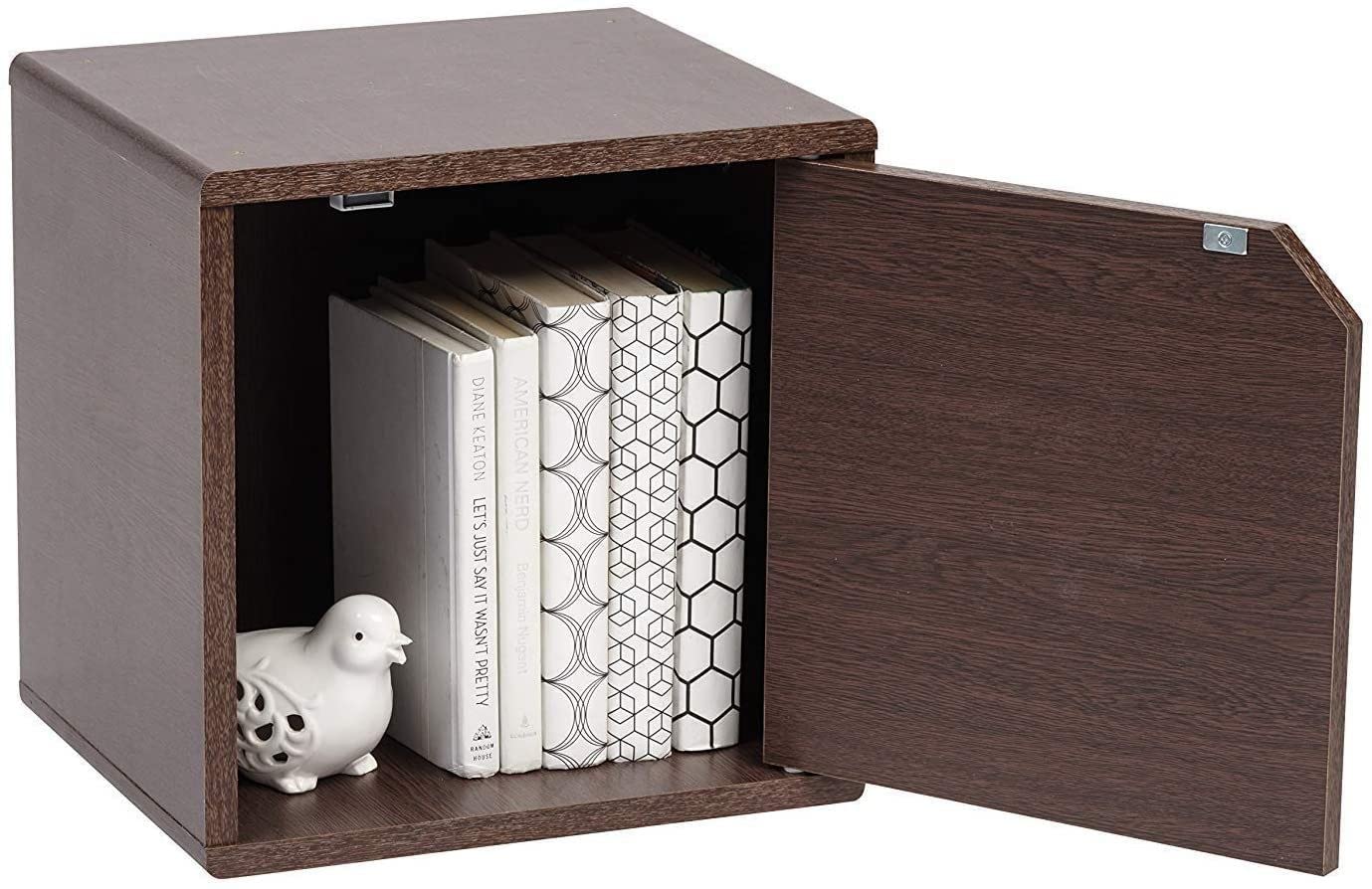 Amazon Brand - Movian Modular Storage Cube with MDF wooden door, Brown, 34.9 x 34.4 cm x 29.53