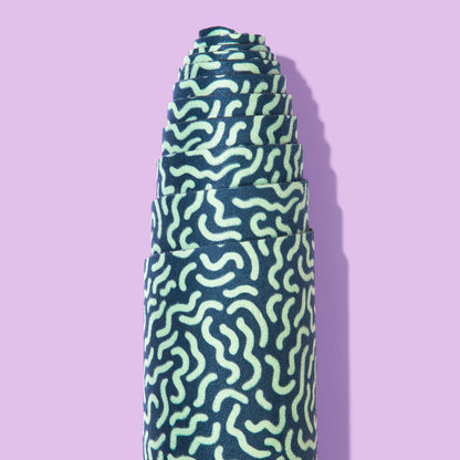 Downward Frog Printed Yoga Mat for Hot Yoga, Bikram, Thick Fitness & Pilates Mat for Comfort - Eco Natural Rubber, Vegan, Microfibre Towel Surface,