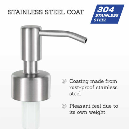 ALTGLAS 2 Pcs Stainless Steel Soap Dispenser Pump 'Budapest' 28mm Thread