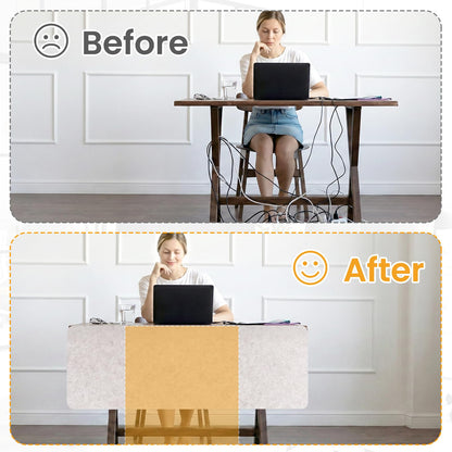 Felt Desk Divider, Clamp-On Privacy Panel, 60 x 120 cm, Oatmeal
