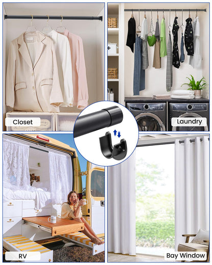 Wardrobe Rail, 43 to 97 CM Stepless Adjustable Metal Rails To Hanging Clothes, 3.3 CM Heavy Duty Wardrobe Rails and Fittings for Closet Wardrobes