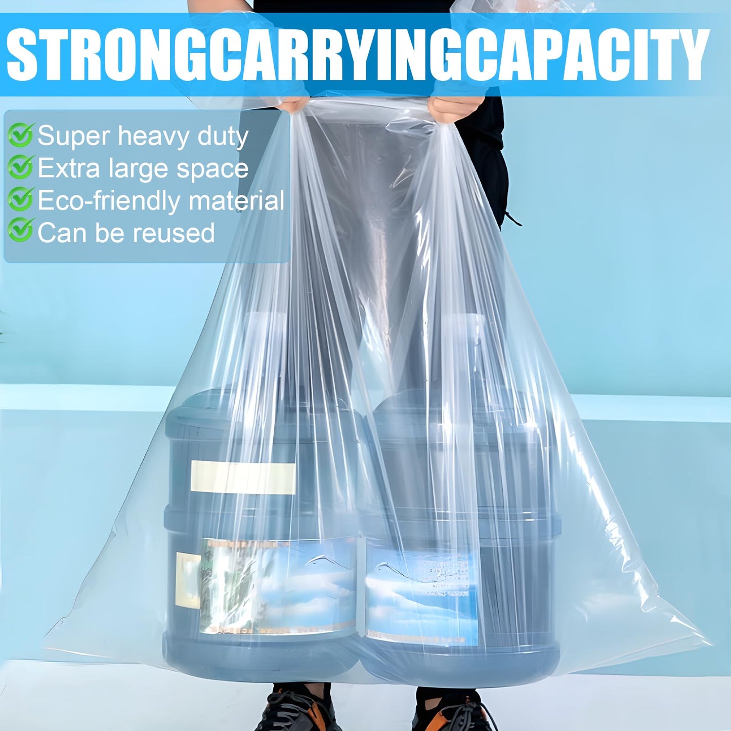 3 Extra large plastic bags,100 * 150cm heavy duty large clear plastic bags,thickened and sturdy,dustproof,moisture-proof,suitable for