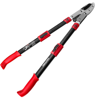 HAUTMEC Extendable 27-37'' Anvil Loppers with Compound Action System, 2 Inch Cut Capacity, Labor-Saving Tree Trimmer, Heavy Duty Thick Branch Garden