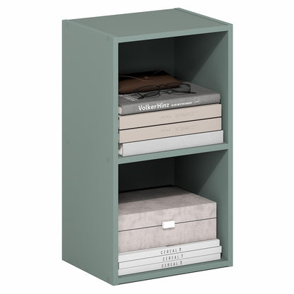 Furinno PASIR Book Shelf, 2-Tier Modern Bookshelf, Open Shelves Bookcase 22.9(D) x 30.5(W) x 53.3(H) cm, for Living Room, Bedroom, Home Office