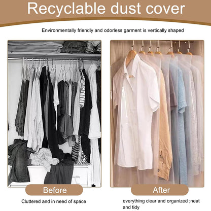 Plastic Garment Bags, 30 Pack Dry Cleaning Bags, Clear Clothes Covers, Dust Proof Garment Protector Covers, Garment Bags