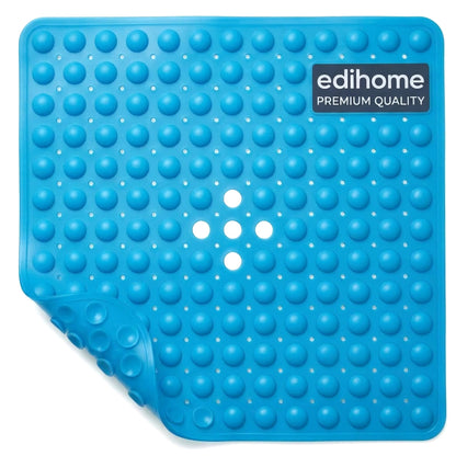 edihome, Non-Slip Bath Mat, 53 x 53 cm, Shower Mat, Shower Mat, Bubbles with Suction Cups, BPA-Free, Antibacterial, Mildew Resistant, Family Safety