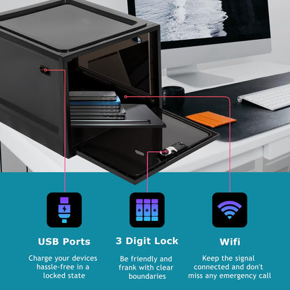Lockable Medication Storage Box for Food Snacks Phone & Office Documents