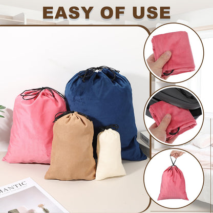 sourcing map 2 Pack Dust Bags for Handbags, 8.7x11.9" Cotton Drawstring Storage Pouch Bag Dust Cover Storage Bags for Purses Shoes Boots Daily Travel