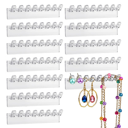 12Pcs Necklace Holder Wall Mounted, Acrylic Necklace Organizer with 8 Hooks