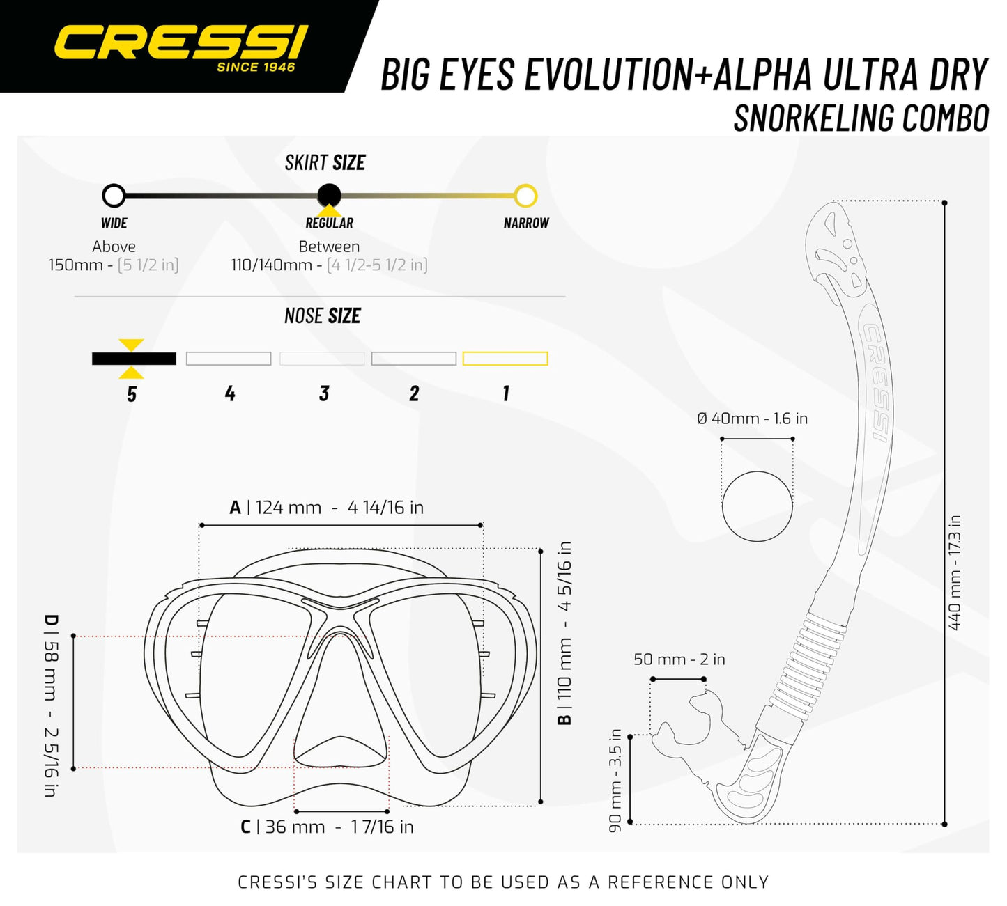 Cressi Big Eyes Evolution Mask & Alpha Ultra Dry Snorkel - Dive Combo Set, One Size, Transparent/Pink, Adult Unisex