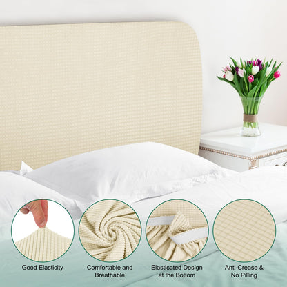 Bed Headboard Cover Dustproof Protector Jacquard Furniture Cover for 1.1-1.4m, Yellow