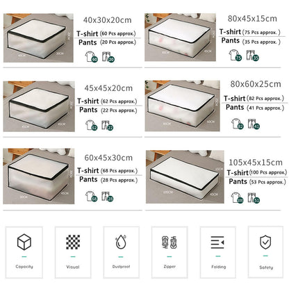 Spotact Under Bed Storage Containers, 40 * 30 * 20 cm, 2 Pcs, White Zipper