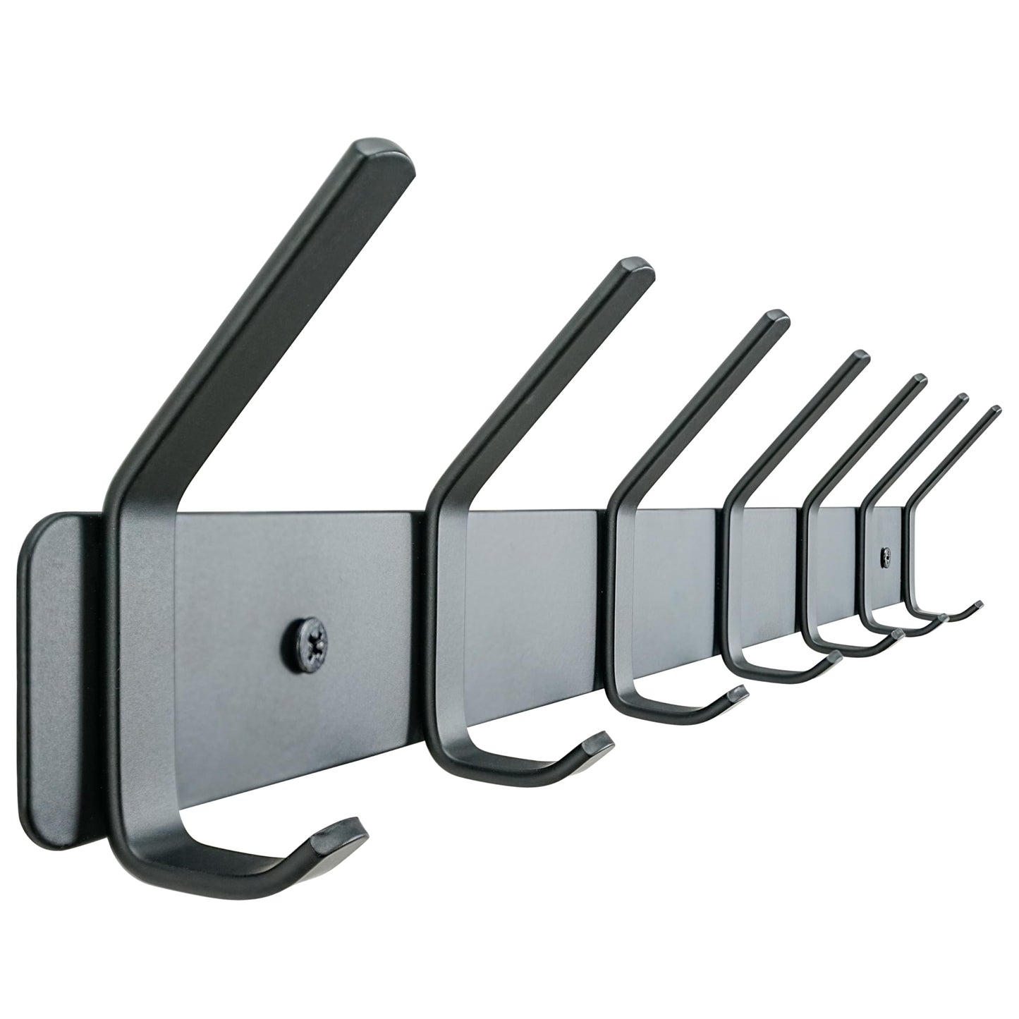 HONSKY Coat Rack Wall Mounted, Towel Rack, Metal Wall Coat Hanger with 7 Double Hooks (14 Hooks), for Hanging Coat, Hat, Bag, Umbrella