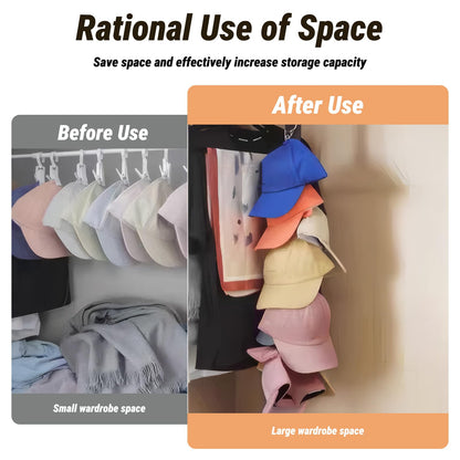 DASHENGKUI 2 Pack Baseball Cap Organizer With 16 Durable Clips And 2 Self Adhesive Hooks Versatile Hat Storage Solution For Caps Beanies And More