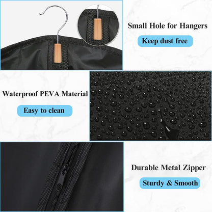 1 Pack Dress Bags Covers Long 60cm*180cm, PEVA Hanging Garment Bags with Handle Waterproof Dustproof Clothes Covers for Gowns, Wedding Dress