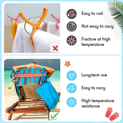8 Pack Towel Bands for Beach Chairs Cruise Towel Clips for Lounge Beach Pool Chairs Towel Strap Holder Elastic Windproof Beach Accessories for Summer