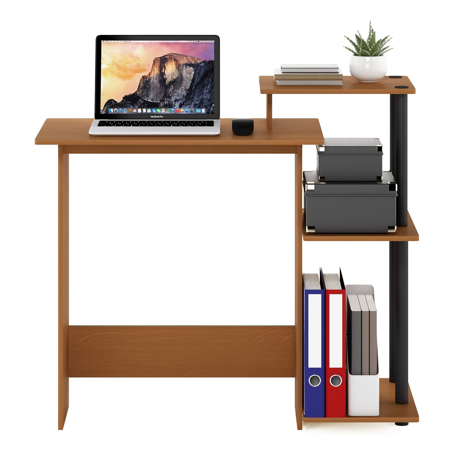 Furinno Efficient Home Laptop Notebook Computer Desk, Study Desk, Writing Desk, Light Cherry/Black
