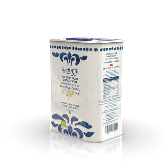 GARC?A DE LA CRUZ - Organic Extra Virgin Olive Oil, Cooking Oil, Olive Variety, Smooth Body, Origin Spain, Montes de Toledo, Packed in Tins - 3L