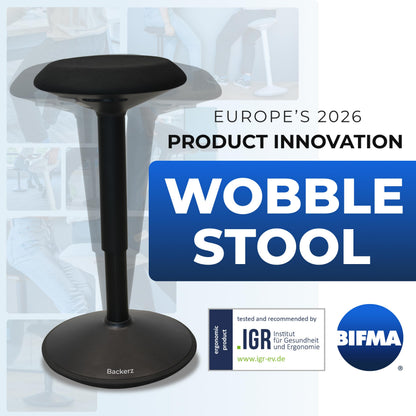 Backerz Ergonomic Desk Stool for Office – Height Adjustable Wobble Stool 40-60 cm