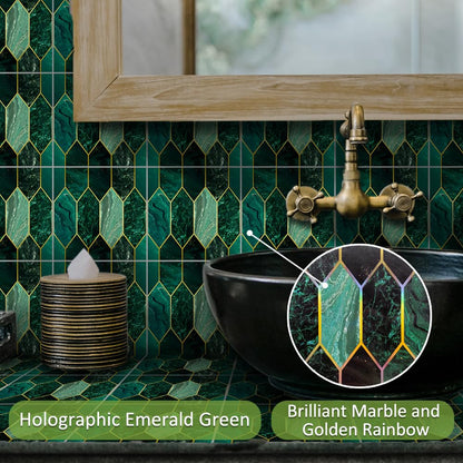 funlife Peel and Stick Wall Tiles, Stick on Tiles Self-Adhesive Square Tile Stickers, Water Resistant Art Deco Backsplash for Kitchen Bathroom,