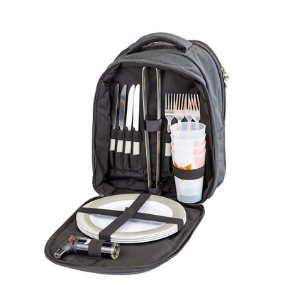 FENNEK Backpack | Comes with Cooler Compartment and Accessories for 4 People | Suitable for Picnics, Camping, Trekking, Hiking and Outdoors | Optional