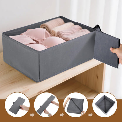 Strehknewen Drawer Organiser, Set of 6, Foldable High-Quality Storage and Organisation, Wardrobe Organiser, Compact for Underwear, Socks