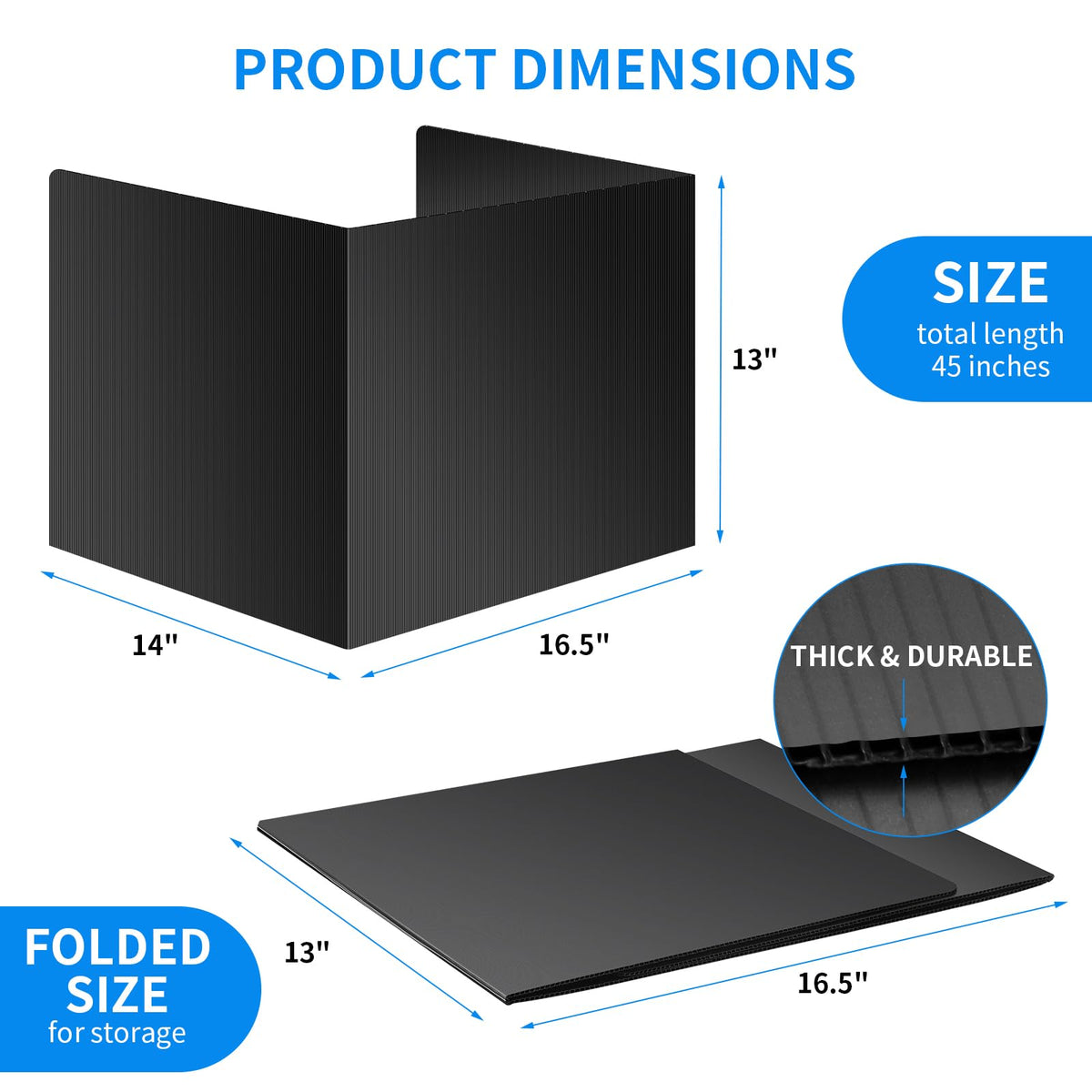 24 Pack Black Waterproof Privacy Shields for Student Desks, Privacy folders for Student Testing Desk dividers- Includes Extra Labels
