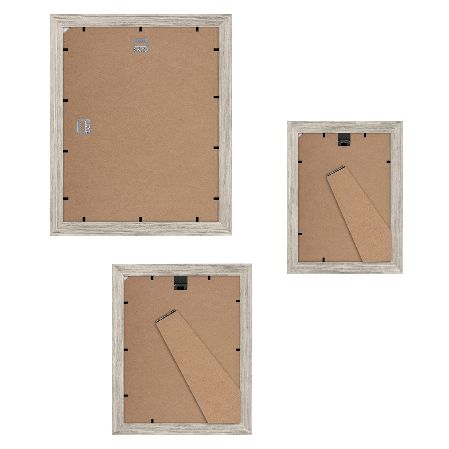 Americanflat 7 Piece Gallery Wall Frame Set in Driftwood - One 11x14, Two 8x10, Four 7x5 - Collage Photo Frames with Horizontal and Vertical Formats