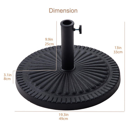 C-Hopetree 14 kg Heavy Duty Round Base Stand for Outdoor Patio Market Table Garden Parasol Umbrella, Black