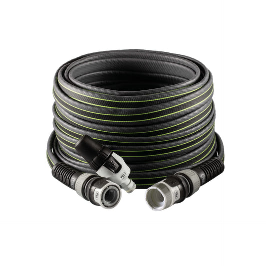 FITT Force 30m, Water Hose for Garden Irrigation, Light, Resistant and Compact, for Intensive Use, with Nozzle, Colour Grey-Lime, -43% CO2e