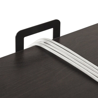 ZINUS Tresa 140 x 75 cm Black Metal Desk with Storage and Monitor Stand | Workstation with Espresso Finish | Computer Desk | Easy Assembly