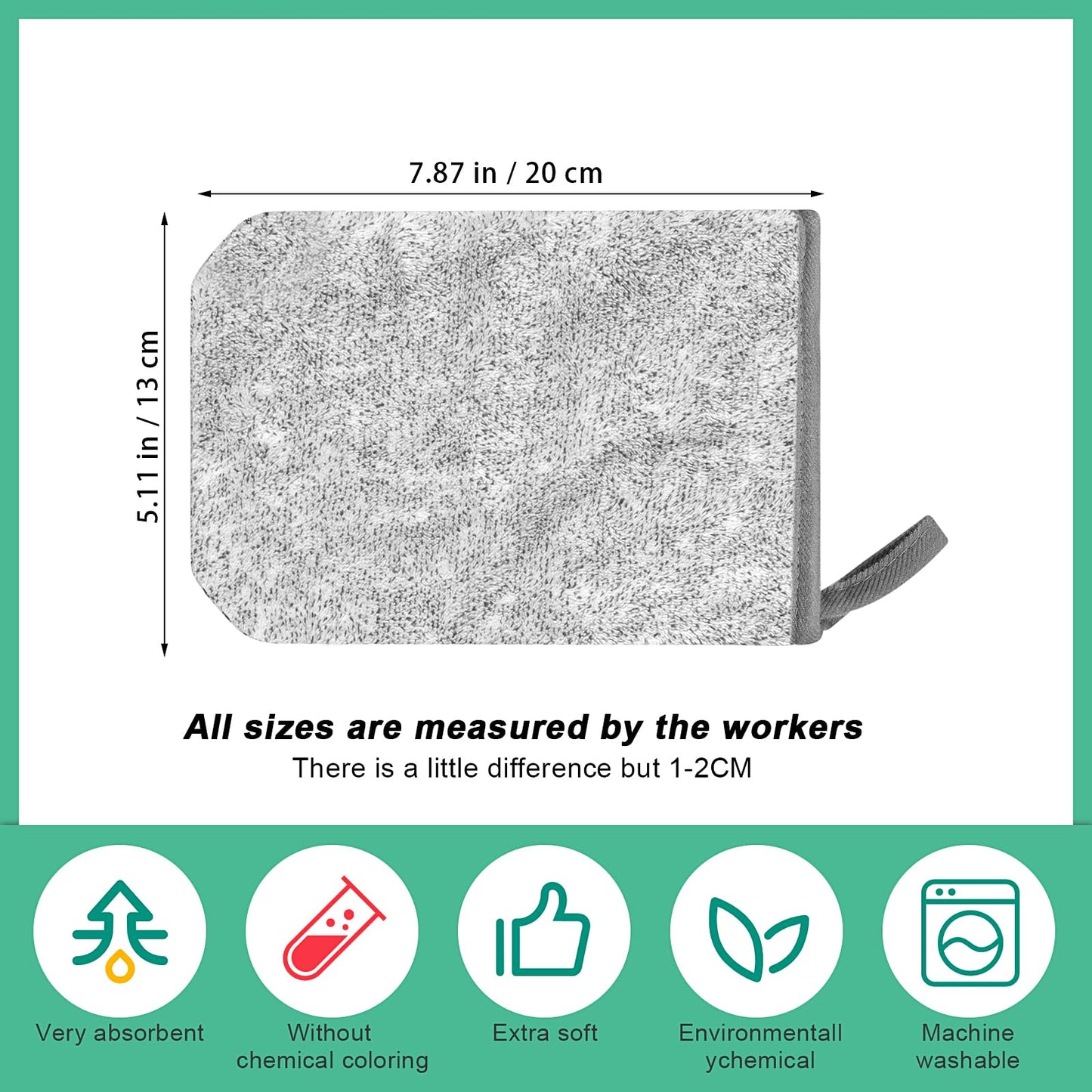 PHOGARY Face Cloths Body Wash Mitt, Super Absorbent & Soft Face Towels Facial Mitts, Reusable Makeup Remover Cloth Facial Cleansing Cloths